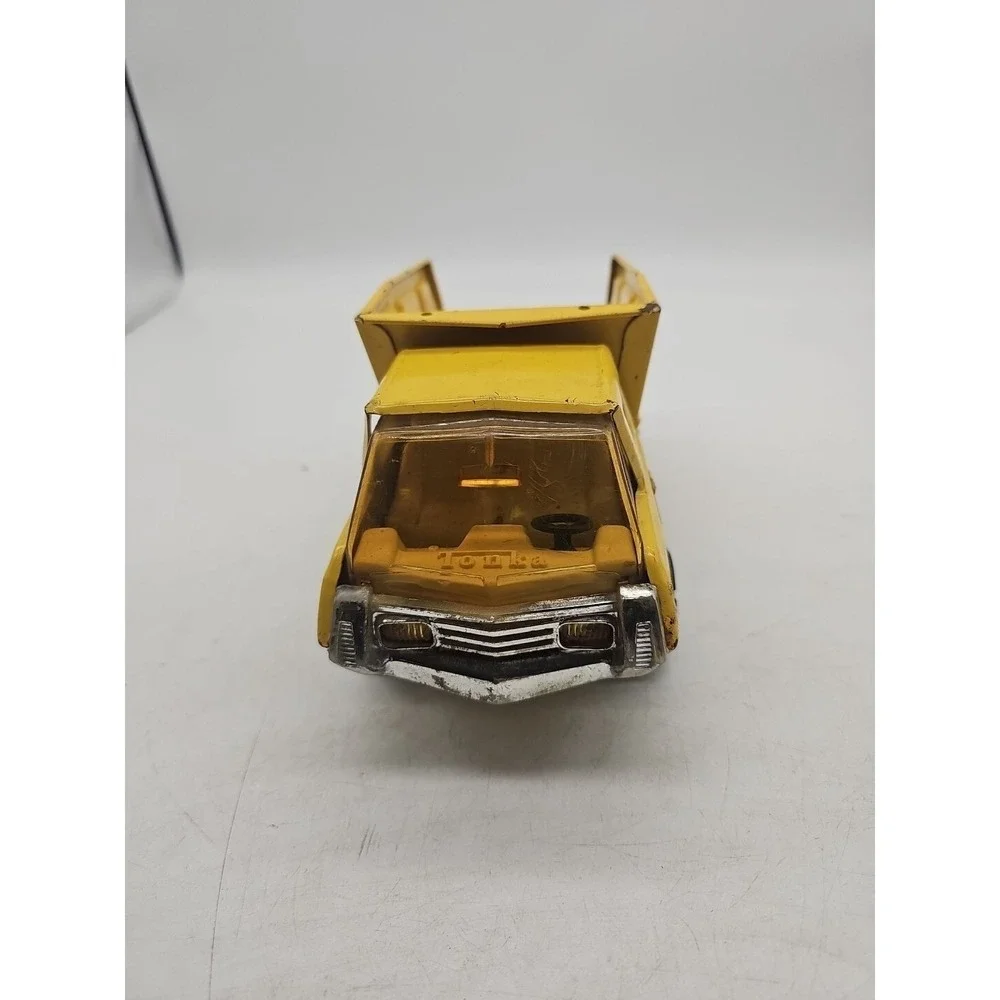 Vintage 70's Tonka Small Pressed Steel Metal Yellow 8.75